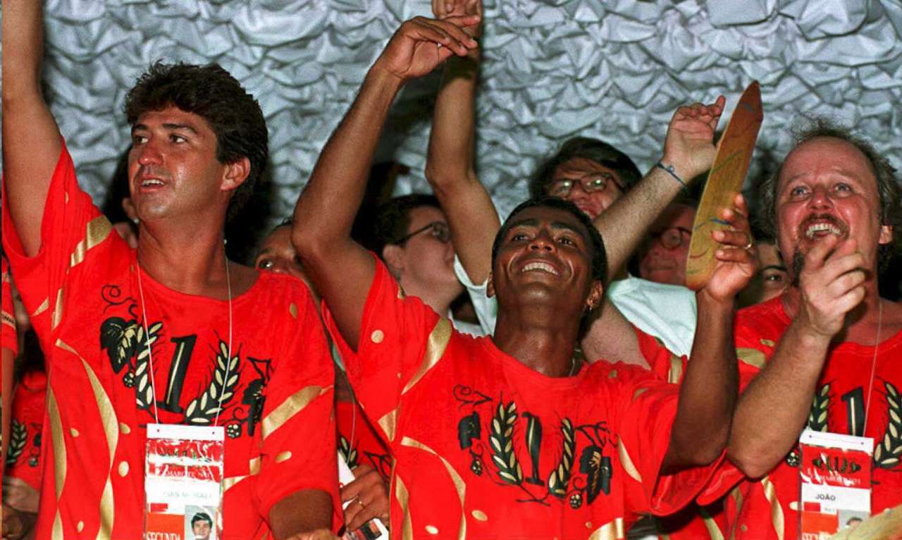 Romário no Carnaval de 1995. Foto: Getty Images
