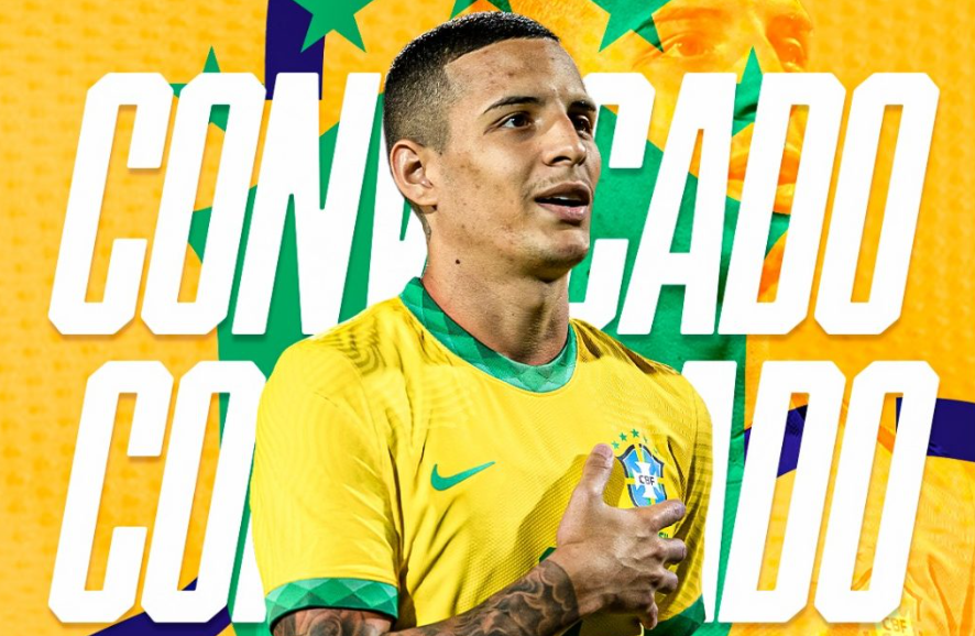 Guilherme Arana celebra convocação.