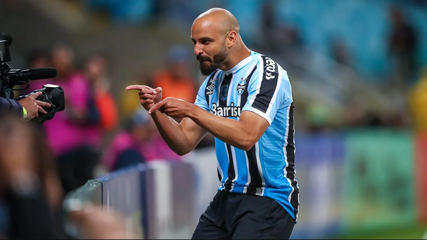 Thaciano comemora gol. Lucas Uebel / Grêmio FBPA