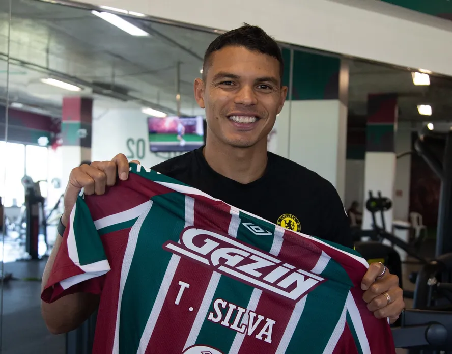 Thiago Silva com o uniforme do Fluminense. Foto: Divulgação