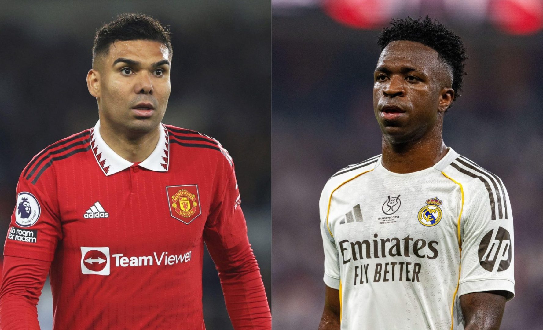 Casemiro e Vini Jr estão entre os brasileiros que jogam na Europa com a maior fortuna recebida em salários e bônus. Crédito: Alamy