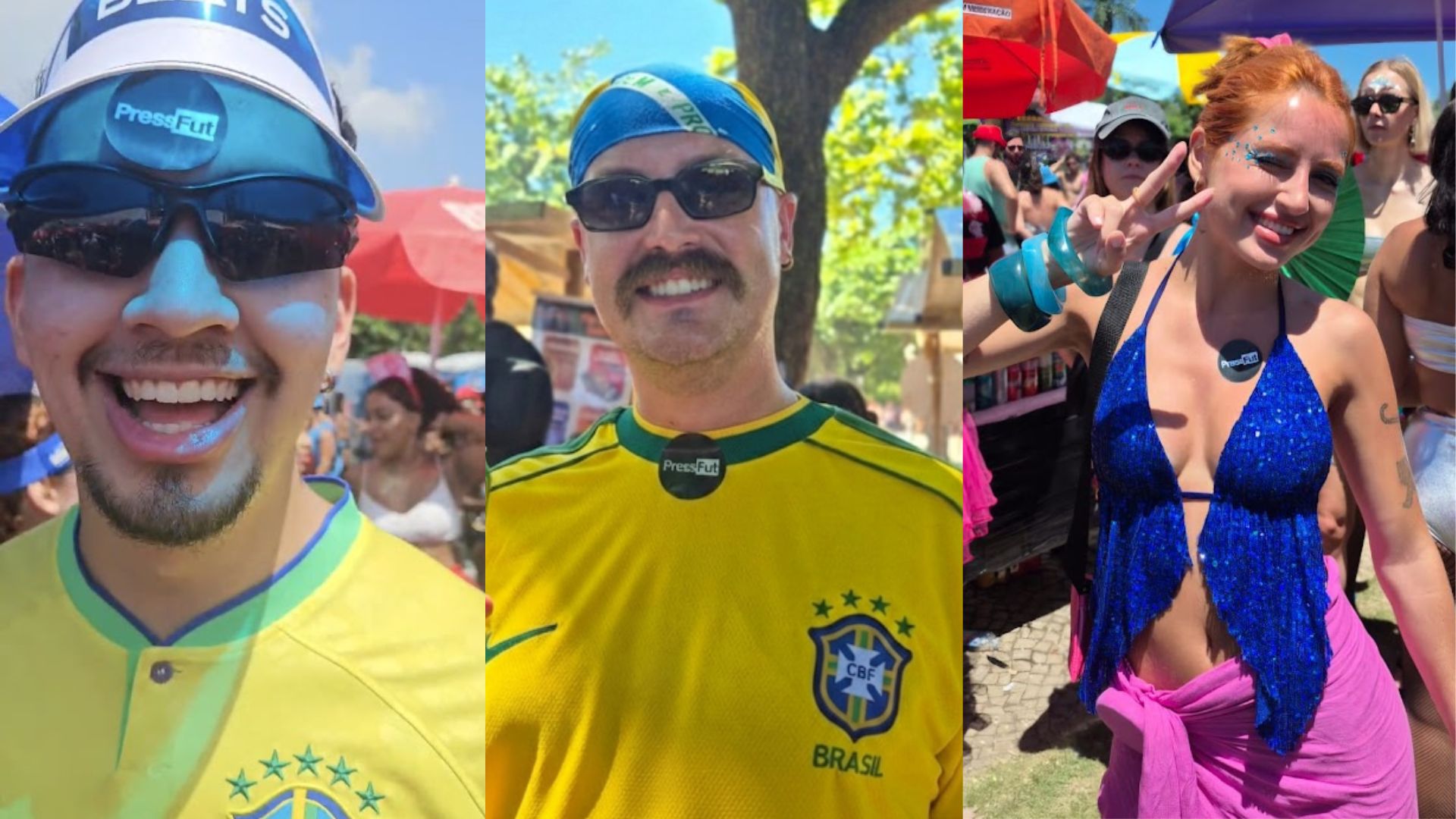 Foliões participaram de ativação da marca PressFut em blocos de rua no Carnaval do Rio de Janeiro. Fotos: PressFut