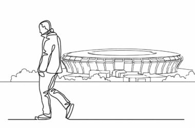 Quanto custa torcer? Torcedor caminhando com o Maracanã no fundo. Imagem: PressFut