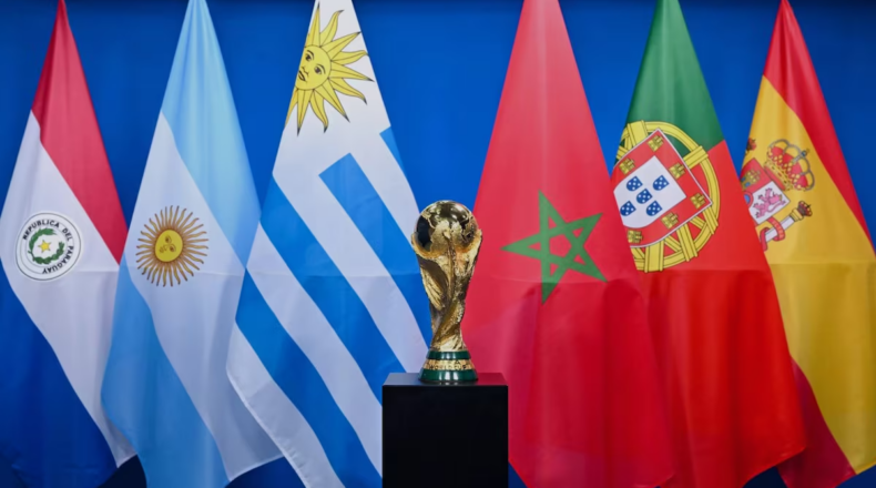 Copa do Mundo Fifa 2030 terá jogos no Paraguai, Argentina, Uruguai, Marrocos, Portugal e Espanha. Foto: Reprodução/Fifa