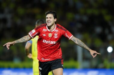 Pedro comemora gol do Flamengo contra o Mirassol. Foto: Gilvan de Souza | Flamengo