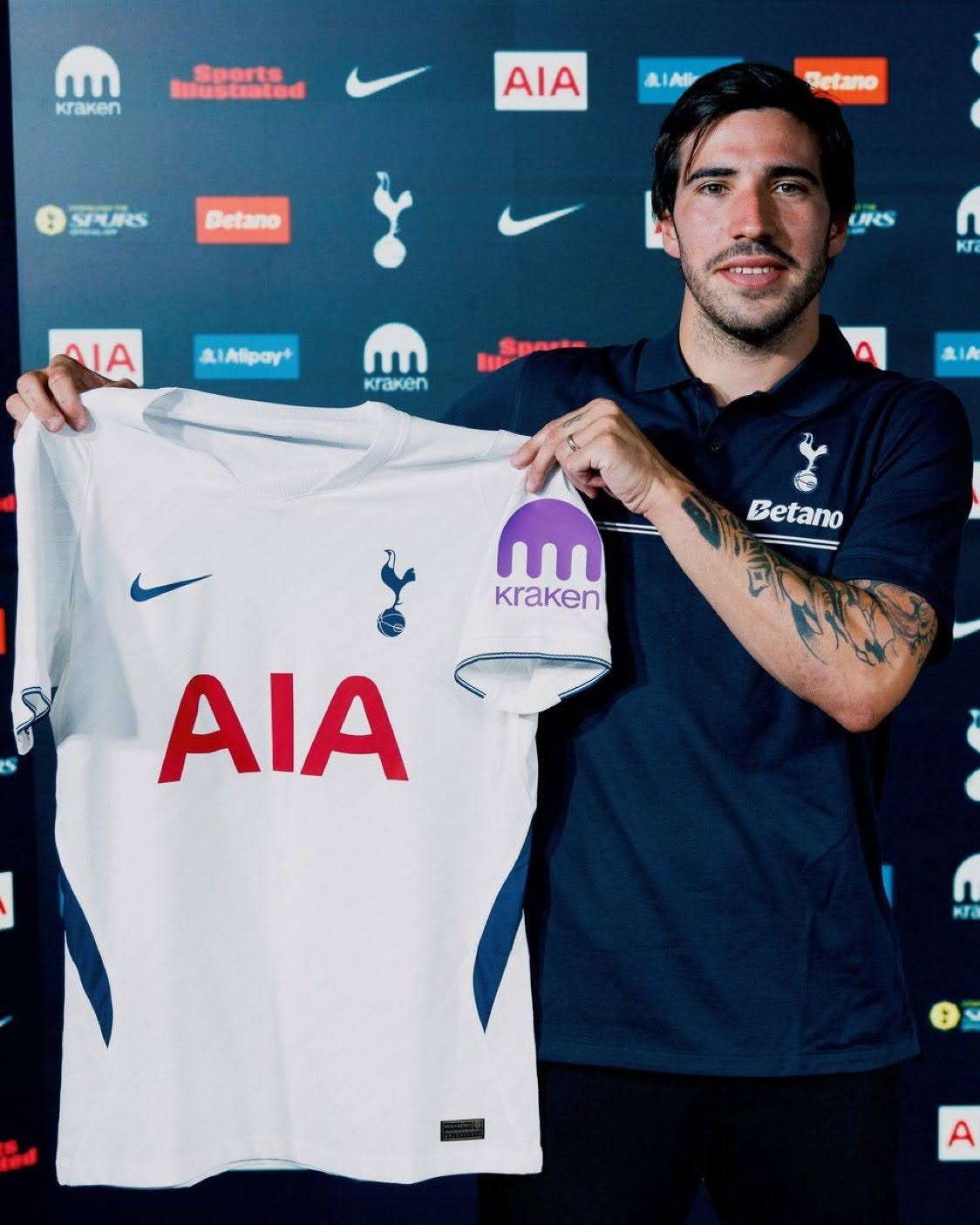 Sandro Tonali meio campista Italiano (custou 108 milhões de euros). Foto: Divulgação/Tottenham