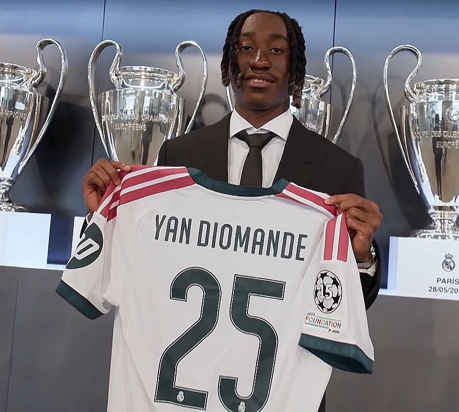 Yan Diomande ponta da Costa do Marfim (custou 125 milhões de euros). Foto: Divulgação/Real Madrid