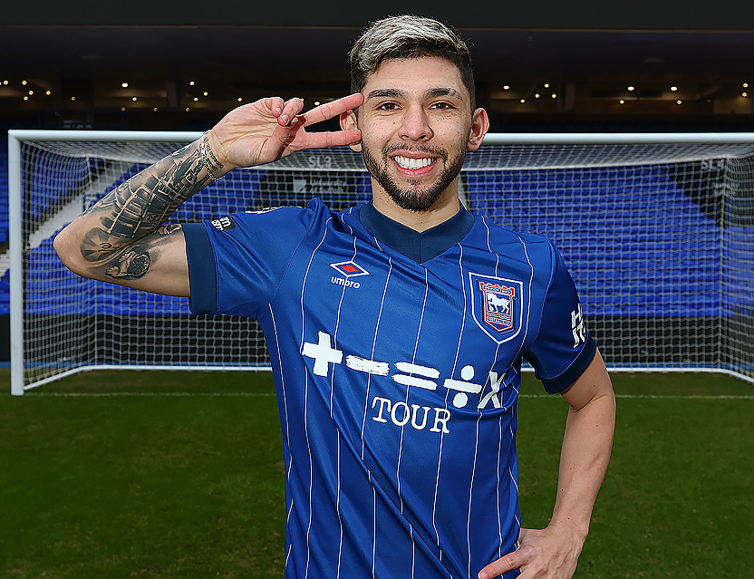 Julio Enciso meio campista Paraguaio (custou 30,5 milhões de euros). Foto: Divulgação/Ipswich Town